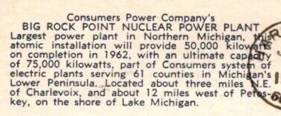 Big Rock Point Nuclear Power Plant - Old Postcard (newer photo)